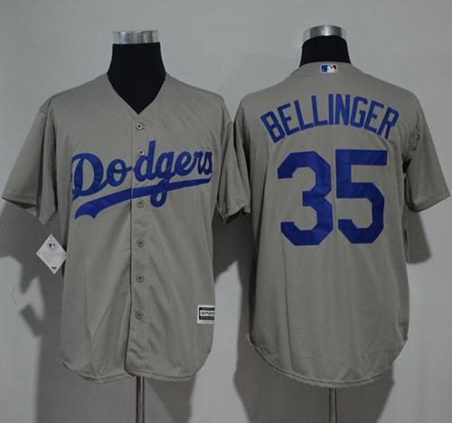 Dodgers #35 Cody Bellinger Grey New Cool Base Stitched MLB Jersey - Click Image to Close